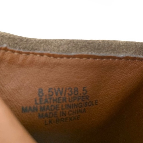 Lucky Brand Brekke Ankle Booties Size 8.5 Taupe Suede Asymmetric Topline - Picture 11 of 12